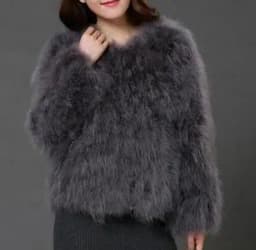 Harppihop 13 colors fashion sexy Ostrich wool turkey fur women coat feather short plus size jacket winter festival long sleeve