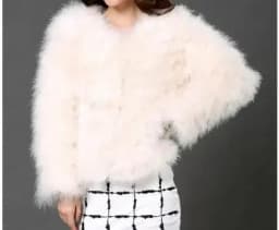Harppihop 13 colors fashion sexy Ostrich wool turkey fur women coat feather short plus size jacket winter festival long sleeve