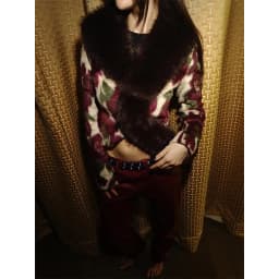 Ivory Floral Print Faux Fur Collar Button Pocket Jackets Edgy Long Sleeve Cuff Outerwear 2026 Autumn Street Vintage Party Coats