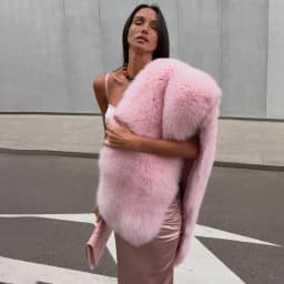Talenza Pink Faux Fur Shawl Fashion Autumn Warm Streetwear Fuzzy Patchwork Faux Fur Shawl Elegant Casual Women's Cape Outwear