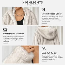 Fashion Women's Hooded Faux Fur Coat Autumn Winter 2026 Warm Fluffy Short Jacket Female Loose Long Sleeve Plush Outerwear