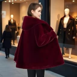 New Imitation Mink Fur Coat 2027 Fashion Women Warm Hooded Overcoat Style Fur Coats Female Artificial Apricot Black Outerwear