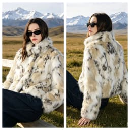 KONDALA Casual Leopard Faux Fur Jackets Women Long Sleeve Buttons Loose Jackets Fashion 2025 Autumn Winter Thick Warm Outwears