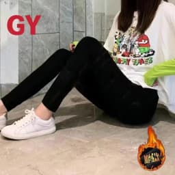 Four Seasons High Waist Stretch Women Leggings All-match Shiny Hot Diamonds Skinny Pants Thicken Fleece Ankle-length Leggings