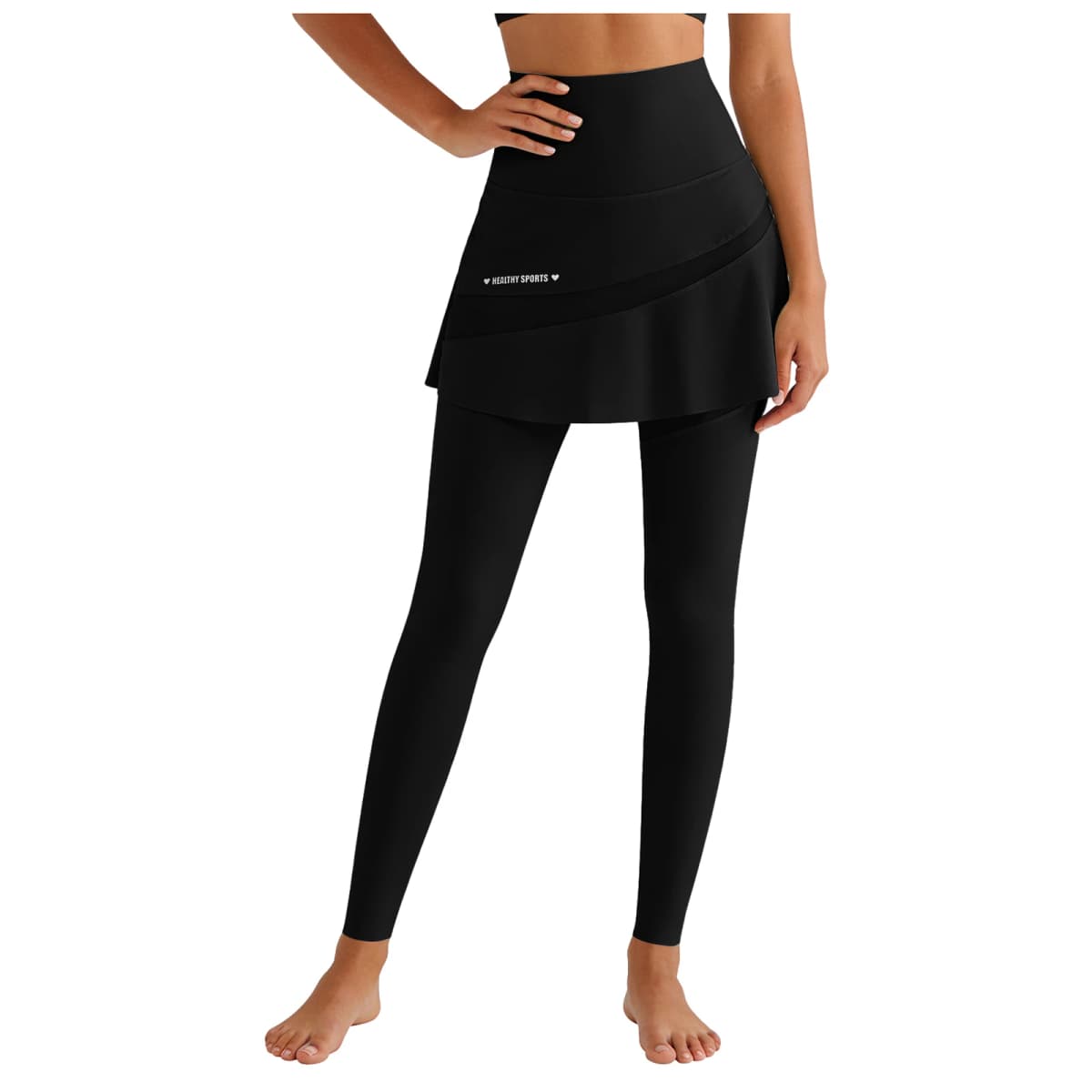 Women Fake Two-Piece Leggings Seamless High Waist Butt Lifting Fitness Gym Skirt Leggings Women Yoga Pants Sport Trousers