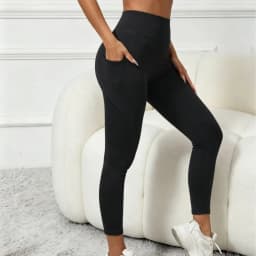 Women High Waist Butt Lifting Pocket Leggings Elastic Skin-Friendly Tight Base Pants Fitness Gym Running Casual Daily Streetwear