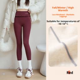 Fashion Womens Elastic Ruffle Waist Sharkskin Pants Autumn Winter Fleece Thick Warm Leggings Woman Solid Slim Butt Lift Leggings