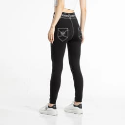 Seamless Leggings Women Pants Jeggings Elastic Faux Jeans Denim Femme Flowers Printed Slim Fit Trousers Outwear 2025 New