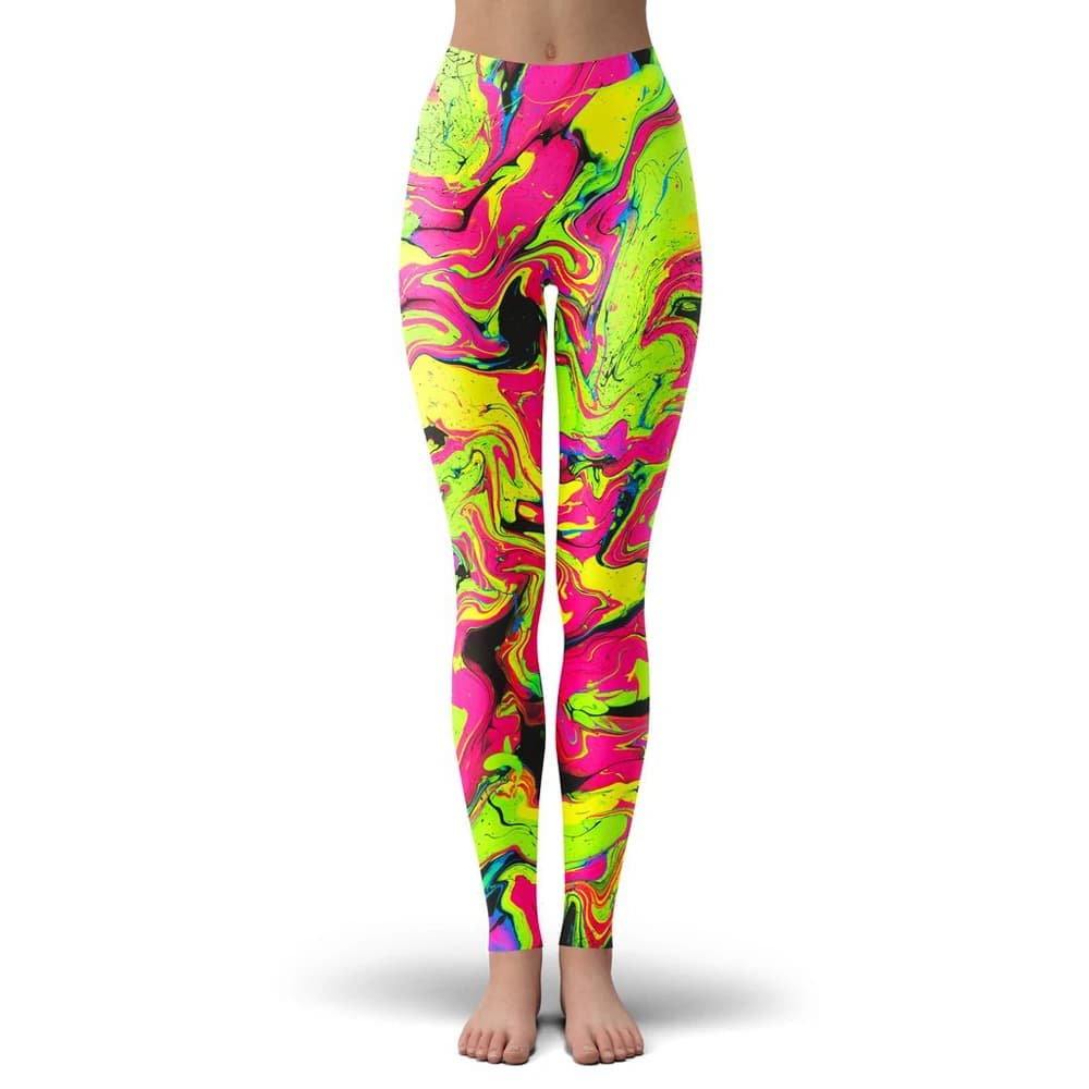 colorful psychedelic Style Fashion Women Leggings Fashion 3D Printed Paint Leggings Sexy Elastic Female Skinny Leggings DDK24