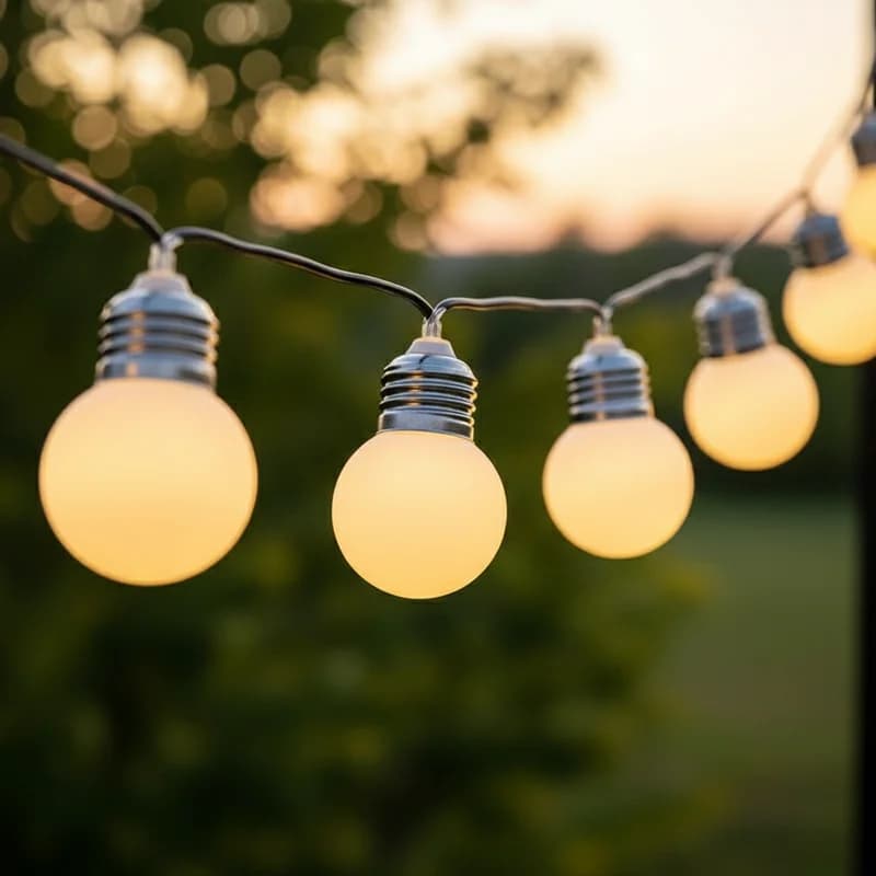 6M Patio String Light Bulbs G50 Milky Outdoor Camp Waterproof Lamp Garden Patio Christmas Decoration