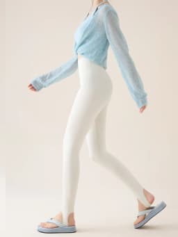 Women's High Waist Fleece Lined Leggings Winter Thick Warm Footed Shark Pants Skinny Long Trousers Outer Wear Thermal Leggings
