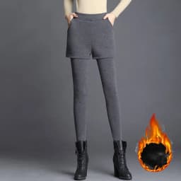 Winter Girls Thermal Straight Leg Fleece Pants Women Snow Warm Plush High Waist Trousers Lady Classic Thin Daily Leggings