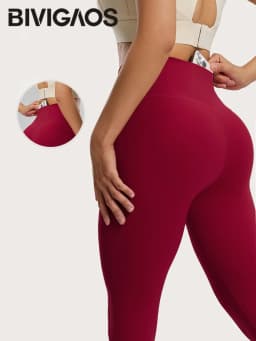 BIVIGAOS Spring Summer New Nylon Naked Feeling Yoga Pants Women High Waist Elastic Seamless Back Pocket Sports Fitness Leggings