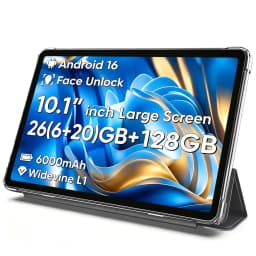 COLORROOM Android 16 Tablet 10.1" IPS, 26GB(6+20) RAM 128GB ROM, Dual Camera, 2.4G/5G WiFi, GMS, Tablet with Case for Work Study