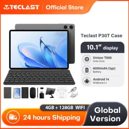 Teclast P30T Case Tablet 10.1" Dispaly Unisoc T606 8 Cores 4GB (+8GB Virtual) 128GB 6000mAh Battery Android 14 Tablets L1 Wifi6