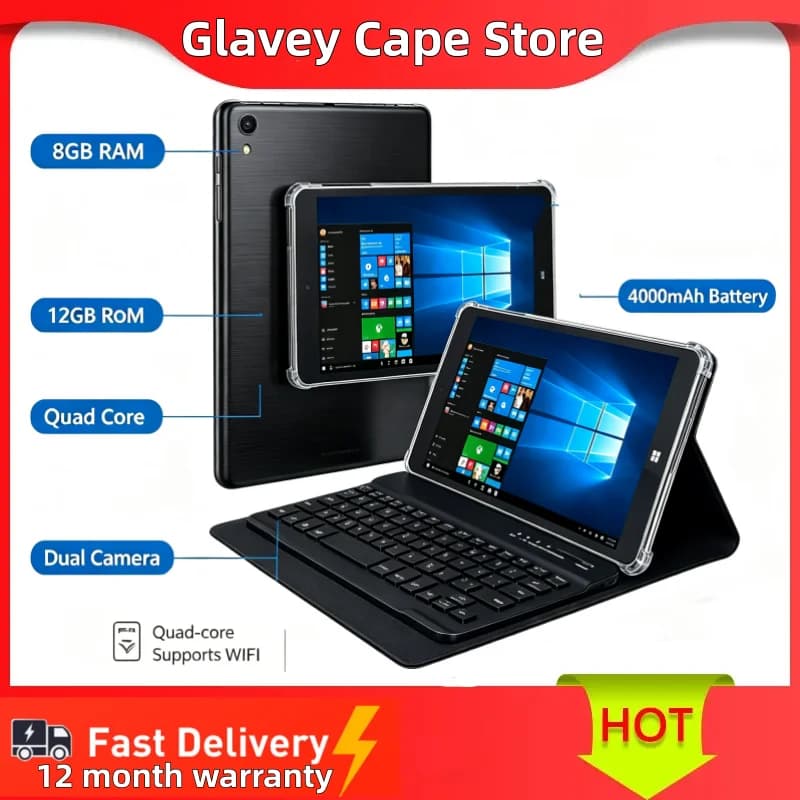 Big Sales 8 INCH T10 8GB RAM 128GB ROM 64 Bit X64 System Windows 10 Pocket Tablet PC AR3 Dual Cameras Quad Core WIFI