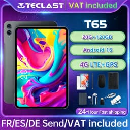 Teclast T65 Tablet PC Android 16 OS 13.4‑Inch 1920×1200 120Hz High Refresh Display Unisoc T7280 8‑Core Processor 26GB RAM(6GB+20GB Expansion) 128GB ROM 4G LTE Network GPS Navigation 8000mAh Type‑C 5MP Front Camera Gaming Entertainment Business Tablet