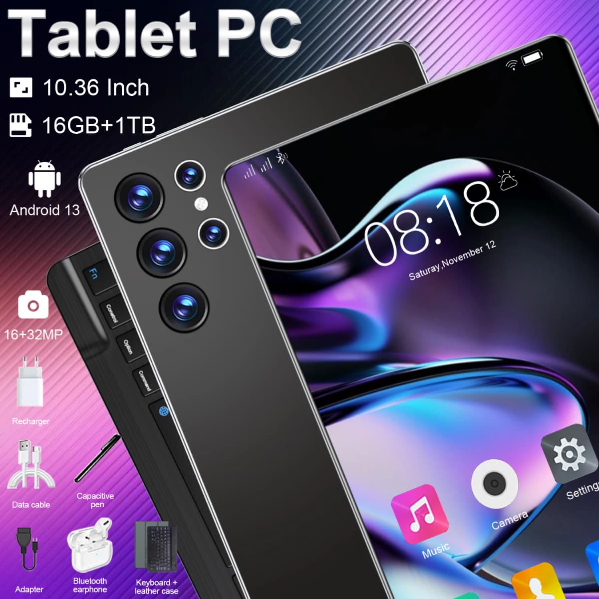 10.36 inch 16GB 1TB 2026 Global New tablet Android 13 Pad 14 core 4K HD 5G WIFI Bluetooth WPS 20000mAh tablets