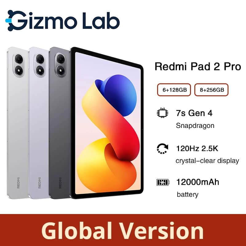 Xiaomi Redmi Pad 2 Pro Global Version Snapdragon 7s Gen 4 12.1 Inch 120Hz Screen 12000mAh Battery MiPad Tablet PC