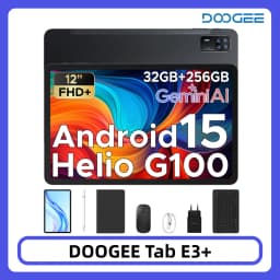 DOOGEE Tab E3+ Tablet 32GB 256GB 12" 2K Display Android 15 Helio G100 8800mAh Battery Gemini AI Smart Pad TabletPC