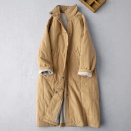 Trendy Quilted Maxi Coat for Women - Stand Collar Button Closure Long Jacket with Side Pockets for Fall Layering
