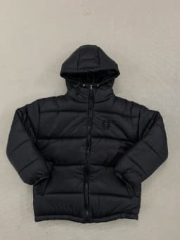 Y2K Baddie Women Short Glossy Black Puffer Coat Small Embroidery Logo Hooded Cropped Bubble Jacket Warm Street Winter Outerwear