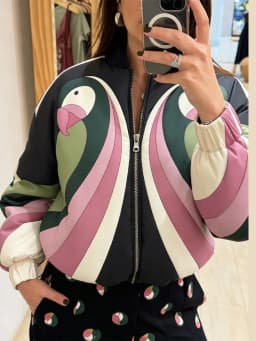 Fashion Printed Women's Cotton Coat Zipper Stand Collar Thicken Loose Lady Short Jackets 2026 Autumn Winter Female Chic Tops