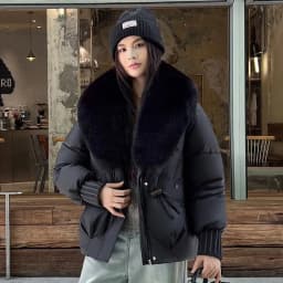 Women Winter Large Fur Collar Warm Thicken Cotton Padded Jacket 2025 New Women Loose Bread Coat Women Cotton Coat Winter Outwear