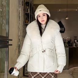 Women Winter Large Fur Collar Warm Thicken Cotton Padded Jacket 2025 New Women Loose Bread Coat Women Cotton Coat Winter Outwear