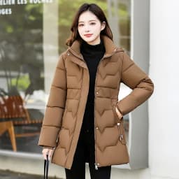 Fashion Detachable Hooded Parkas Women's Winter Down Cotton-padded Jacket Thicken Casual Slim Outerwear Female Long Coats