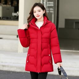 Fashion Detachable Hooded Parkas Women's Winter Down Cotton-padded Jacket Thicken Casual Slim Outerwear Female Long Coats