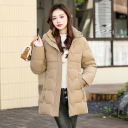 Fashion Detachable Hooded Parkas Women's Winter Down Cotton-padded Jacket Thicken Casual Slim Outerwear Female Long Coats