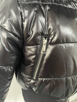 Women's Faux Fur Collar Puffer Coat Winter Streetwear Slim Fit Waist Belted Solid Color Jacket
