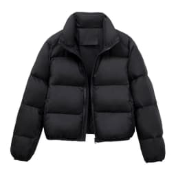 American Streetwear Stand Collar Cropped Parkas Women Thicken Warm Long Sleeve Down Cotton Jackets Woman Winter Puff Bread Coats