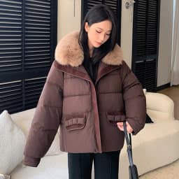 Simple Faux Fur Collar Padded Parka Women Thick Warm Winter Puffer Jacket 2026 Ladies Office Wear Casual Solid Zipper Outerwear