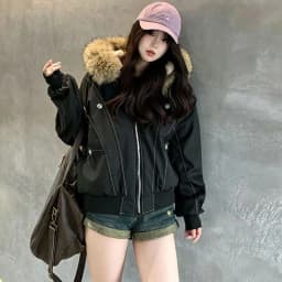 American Retro Faux Fur Collar Parkas Women Winter Loose Thick Fleece Lined Warm Jacket Female Fashion Street Padded Coat