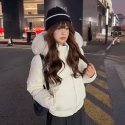 Retro British Short Hooded Parkas Women Winter Detachable Faux-Fur Collar Padded Jacket Woman Solid Multi Pockets Puffer Jackets
