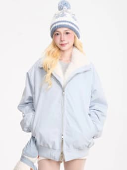 Cute Faux Lamb Parkas Women Loose Stand Collar Thick Warm Winter Sweet Cotton Coat Retro Loose Long Sleeve Pockets Kawaii Jacket