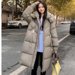 Cotton Coat Jacket Parkas Women Hooded Puffer Padded Jackets Mid Length Zipper Thick Warm Windproof Outerwear Overcoat Winter