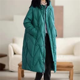 New Women Down Long Jacket Hooded Casual Loose Over Size Winter Coat Warm Outwear High Quality Female Cotton Overcoat Parkas