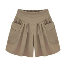 Wide Leg Sports Pants Summer Women Solid Color Elastic Waist Casual Loose Shorts with Pocket Female Shorts Women's