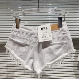 Y2k Spice Girl Retro Fringed Rough-edged Denim Super Shorts Women's Summer Sexy Ripped Low-rise Hot Pants Booty Shorts