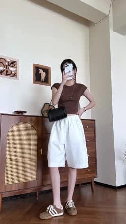 Loose Wide Leg Bermuda Shorts for Women Summer 2026 White High Waist Casual Shorts Woman Korean Oversized Knee Length Trousers