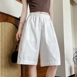 Loose Wide Leg Bermuda Shorts for Women Summer 2026 White High Waist Casual Shorts Woman Korean Oversized Knee Length Trousers