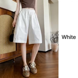 Loose Wide Leg Bermuda Shorts for Women Summer 2026 White High Waist Casual Shorts Woman Korean Oversized Knee Length Trousers