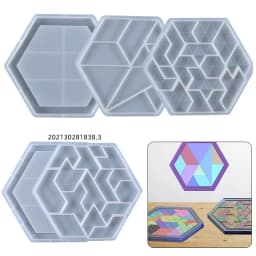 DIY Crystal Epoxy Silicone Mold Irregular Hexagonal Puzzle Home Ornaments Game Puzzle Silicone Mould For Resin
