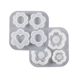 Shiny Glossy Silicone Decoration Molds Flower Ornament Keychain Mold DIY Pendant Jewelry Epoxy Resin Crafting Molds