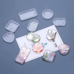 Hanging Listed Resin Mold Geometric Shape Irregular Rectangular Circle Pendant Silicone Mould DIY Crafts Jewelry Mold
