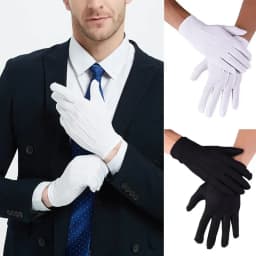 Men's New Solid Tuxedo Gloves Party Festive Wedding Ceremony Formal Uniform Guard Band Butler Protection Etiquette Mittens