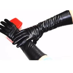 Women's Long Sheepskin Gloves With Colorful Leather and Thick Velvet Lining For Warmth and Winter Cold Protection Gloves